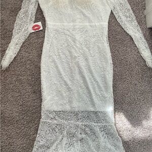 Elegant White Lace Dress